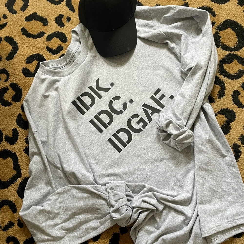 IDK IDC IFGAF LONG SLEEVE TEE All Sizes Available - Picture 2 of 7